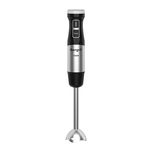 Ibergrif Mixeur Plongeant 1000W en Acier Inoxydable avec Réglage Continu de Vitesse et Bouton Turbo, Mixer Plongeur pour Soupes Smoothies Purées Sauces
