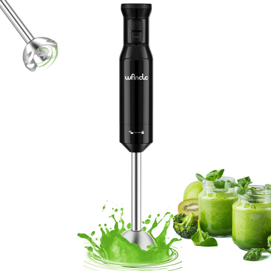 Mixeur Plongeant, Wancle mixer plongeur 600W, avec mode turbo pour les aliments pour bébés, les smoothies, les sauces et les soupes (Black)