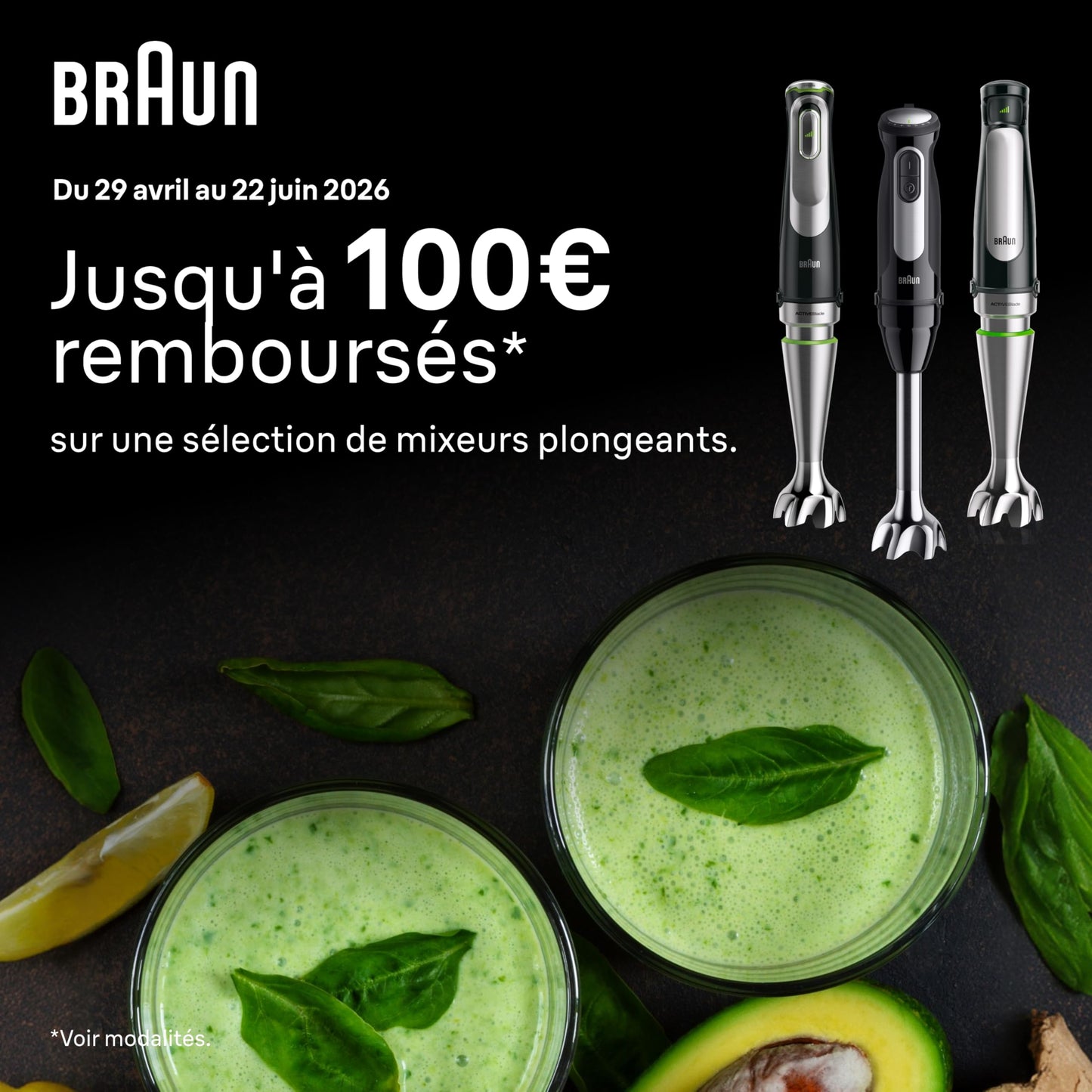 Braun MultiQuick 1 MQ10.001M, Mixeur Plongeant Extra Léger, Pied Mixeur en Acier Inoxydable, Système EasyTwist, Pièces Lavables au Lave-vaisselle, Verre Doseur de 600 ml sans BPA, 450W, Blanc